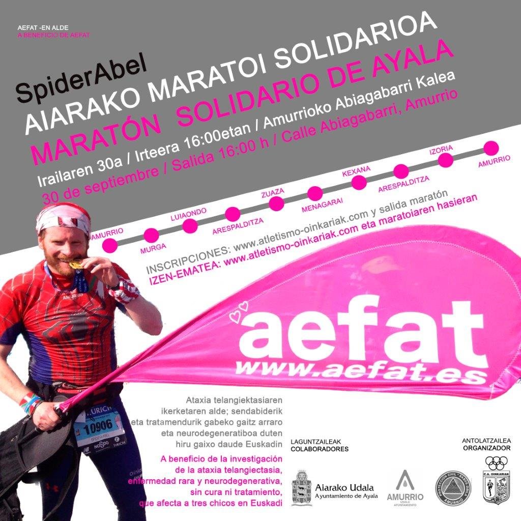 Cartel maratón SpiderAbel para Aefat
